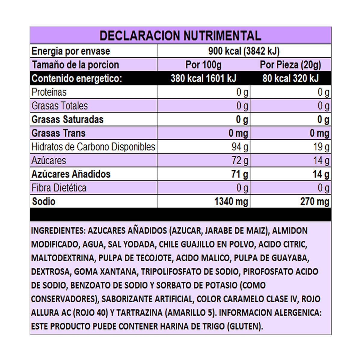 Zumba Roll Caramelo Suave Sabor Tamarindo y Piña 240g