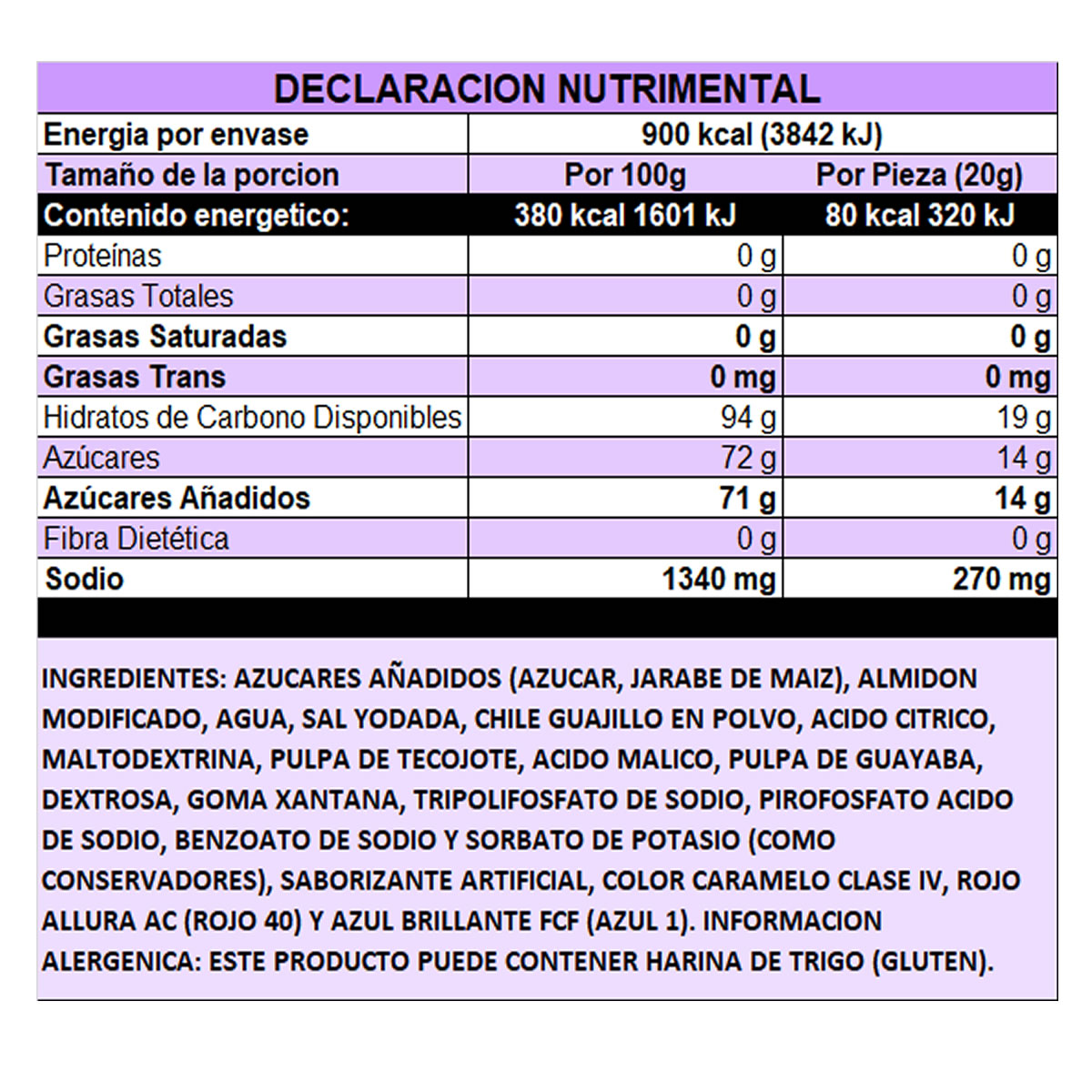 Zumba Roll Caramelo Suave Sabor Tamarindo y Mora Azul 240 g