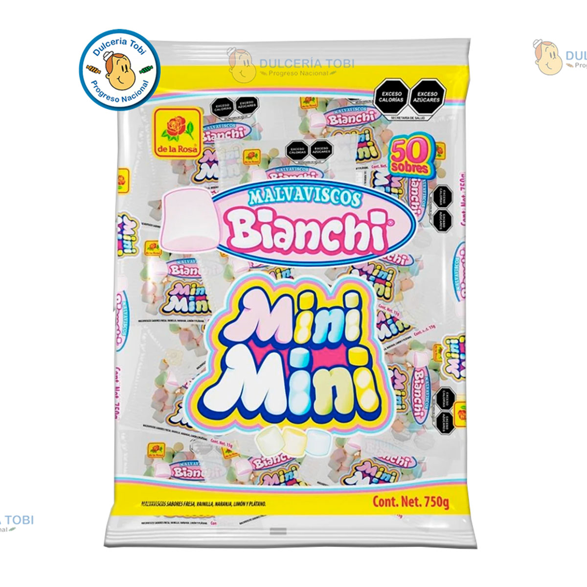 Bombon Mini Mini De La Rosa Con 50 Sobres De 15 G C/u