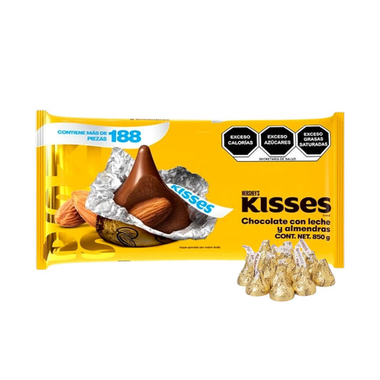 Hershey's Kisses Bolsa De Chocolates Con Leche Y Almendras 850gr