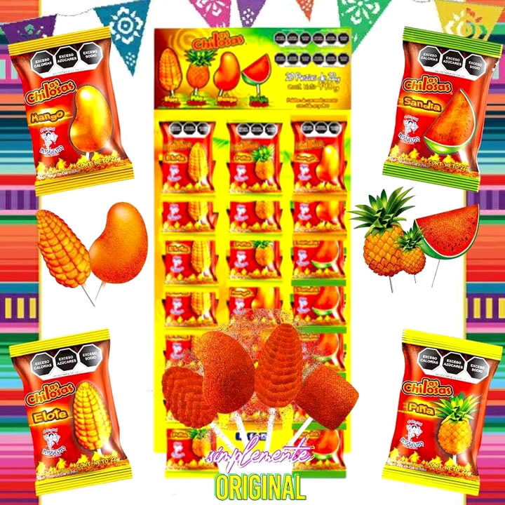 Paleta Miguelito Las Chilosas Con Chile En Polvo Tira 20 Pz