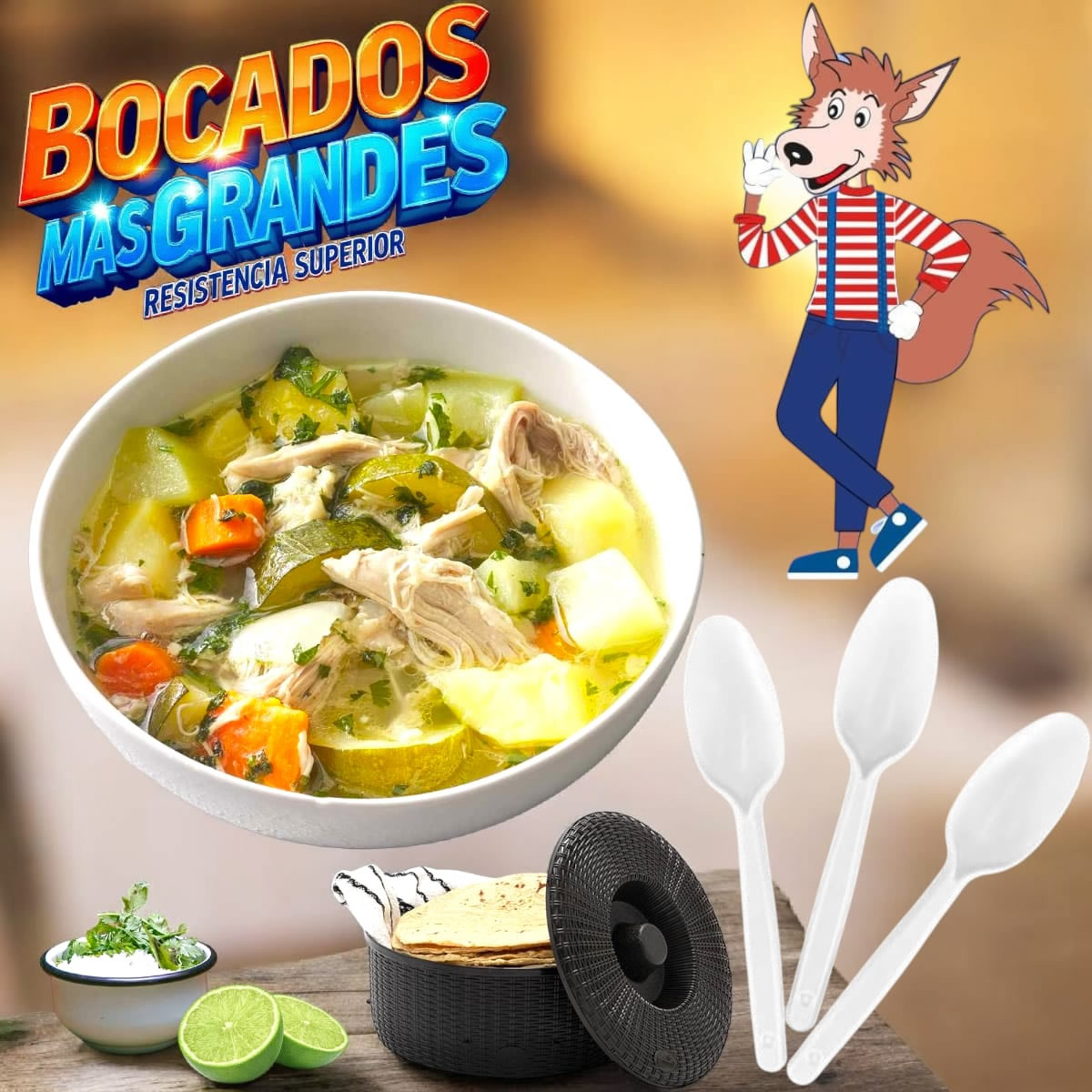 Cuchara Sopera Jumbo Coyoplastic De Plástico Desechable Grande 25 Pzas