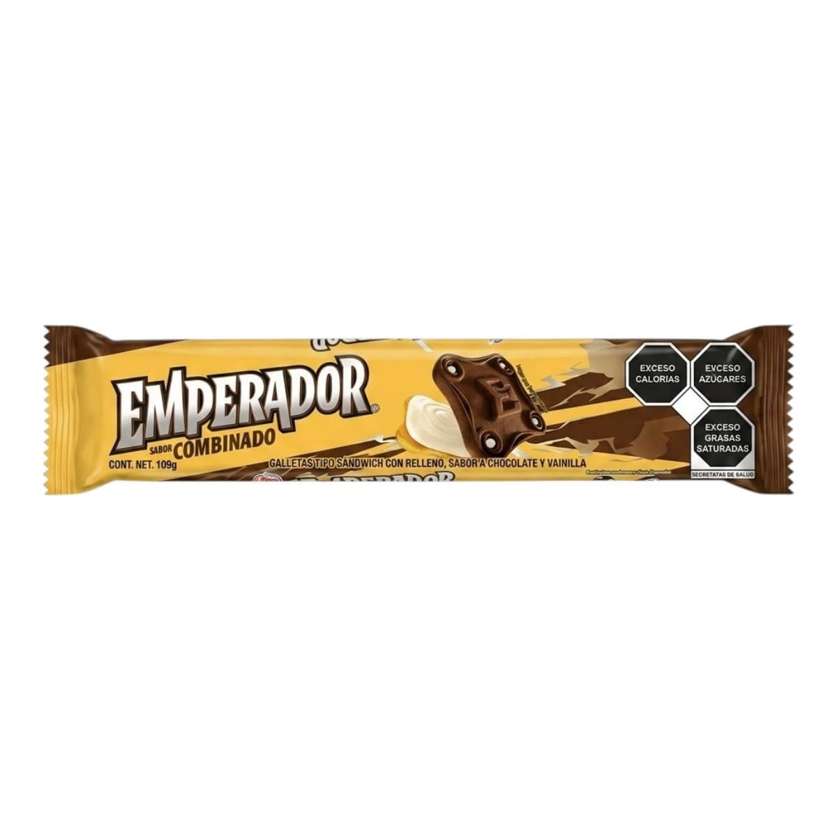 Galletas Gamesa Emperador Combinado Sabor Chocolate Vainilla Caja 16 Pzs 109gr c/u