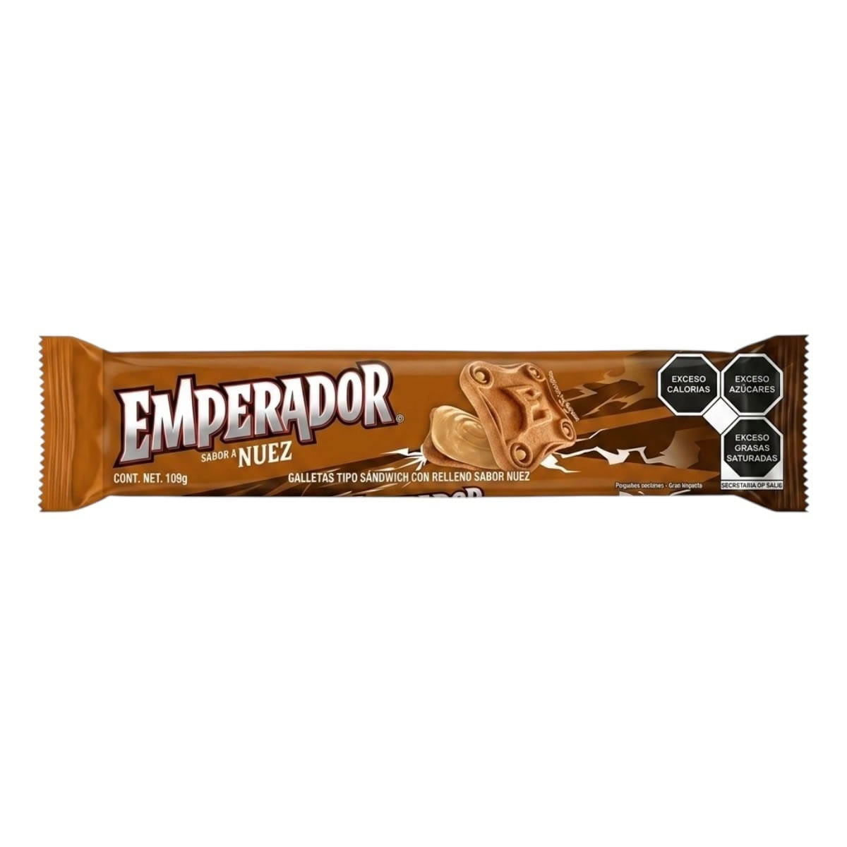 Galletas Gamesa Emperador Sabor Nuez Caja 16 Paquetes 109gr c/u