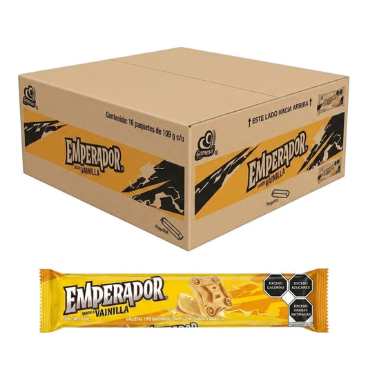 Galletas Gamesa Emperador Sabor Vainilla Caja 16pzs C/u109gr