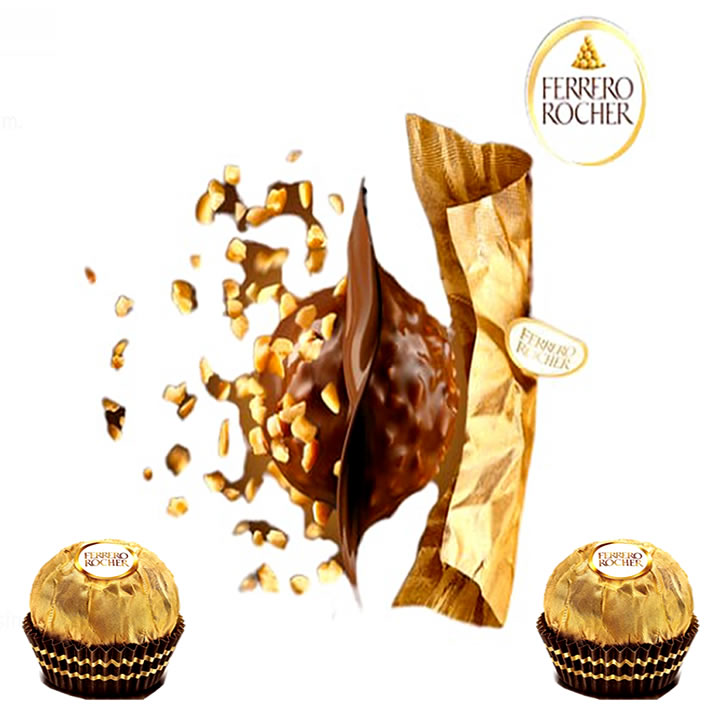 Ferrero Rocher Chocolate Con Galleta Cubierta Con Trozos De Avellana 8 Piezas