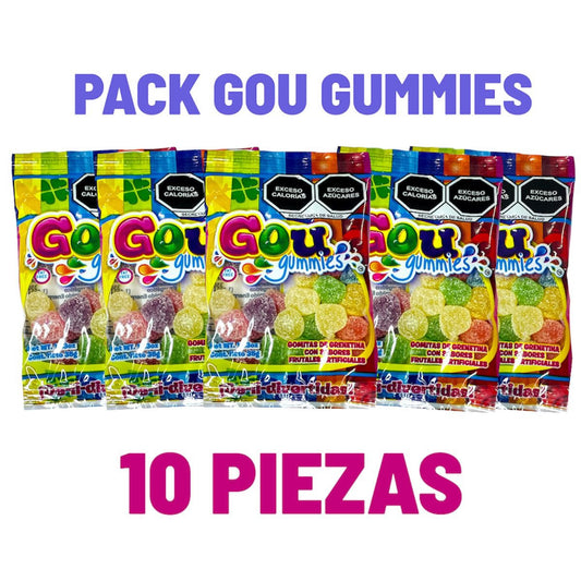 Gou Gummies Frutales Pack De 10 Gomitas De 35g