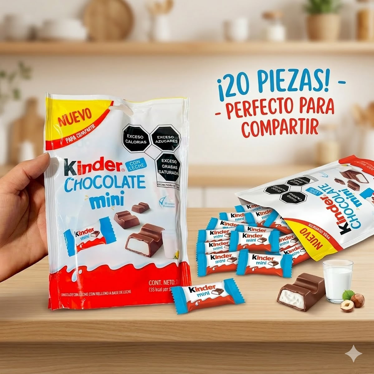 Kinder Chocolate Mini Con Leche 20Pz