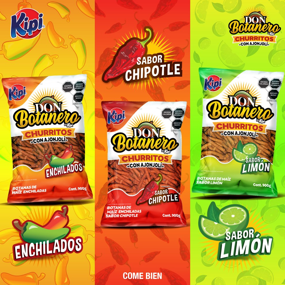 Kipi Churritos Limón con Ajonjolí 820g