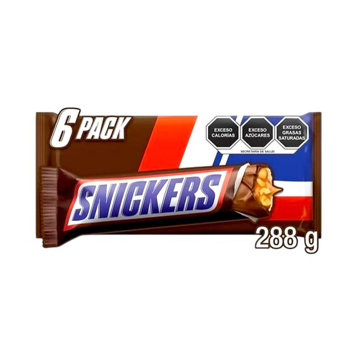 Snickers Chocolate Con Leche Relleno De Caramelo Y Cacahuate 6Pack