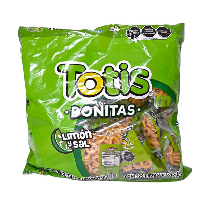 Totis Donitas Limón y Sal 25 piezas 10g. C/u