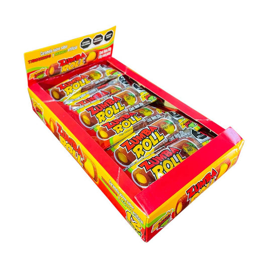 Zumba Roll Caramelo Suave Sabor Tamarindo Y Mango 12Pz Con 240g