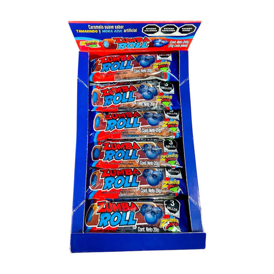 Zumba Roll Caramelo Suave Sabor Tamarindo y Mora Azul 240 g