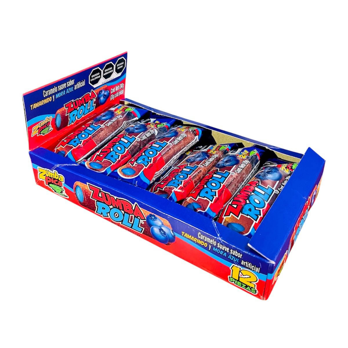 Zumba Roll Caramelo Suave Sabor Tamarindo y Mora Azul 240 g