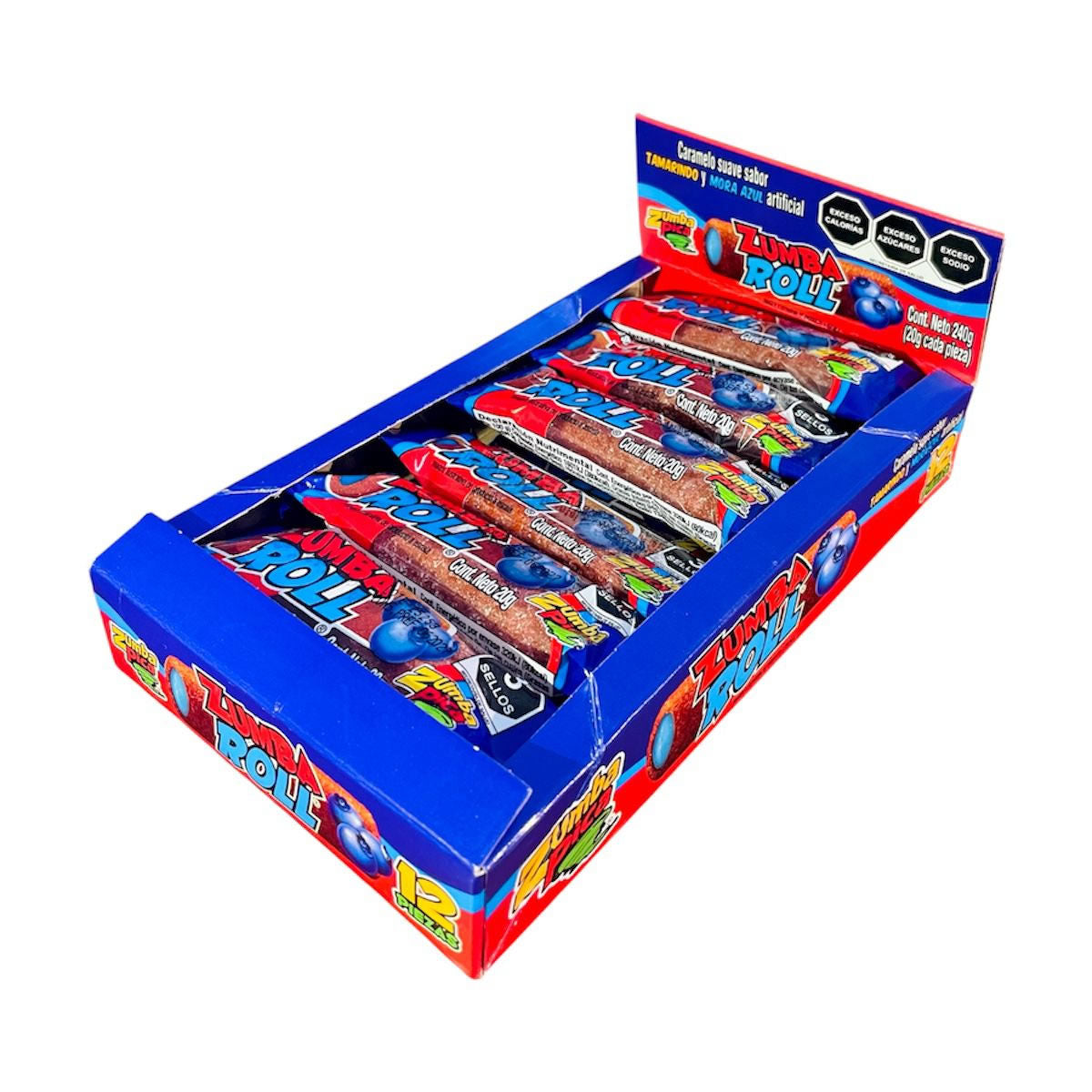 Zumba Roll Caramelo Suave Sabor Tamarindo y Mora Azul 240 g