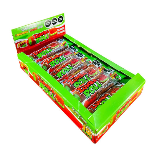 Zumba Roll Caramelo Suave Sabor Tamarindo Y Sandia 12Pz Con 240g