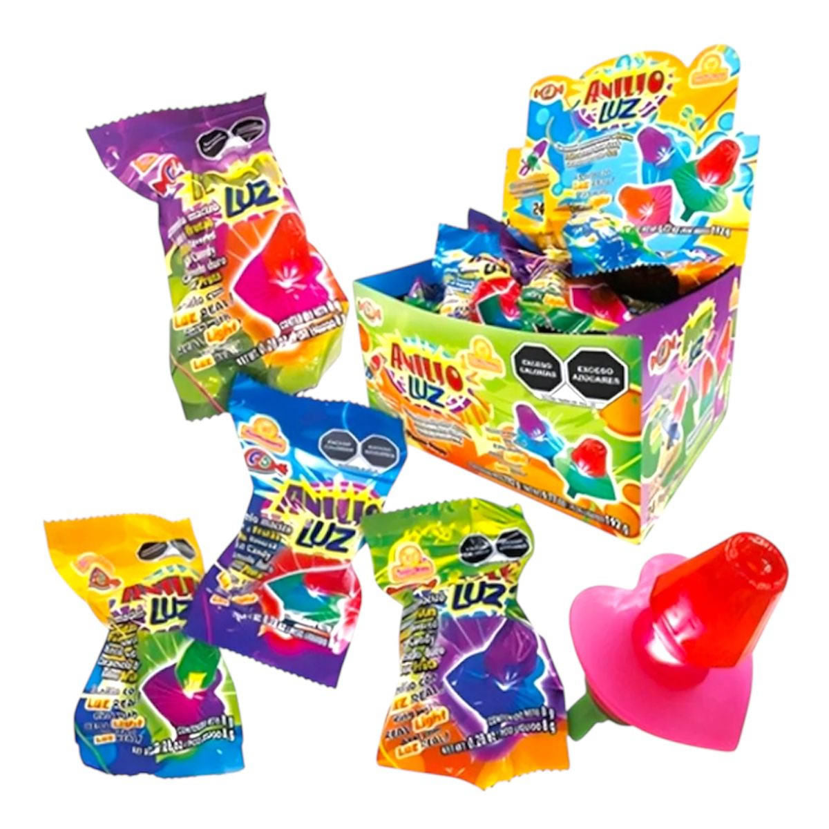 Las Delicias Anillo De Caramelo Macizo Sabores Frutales 24 Piezas