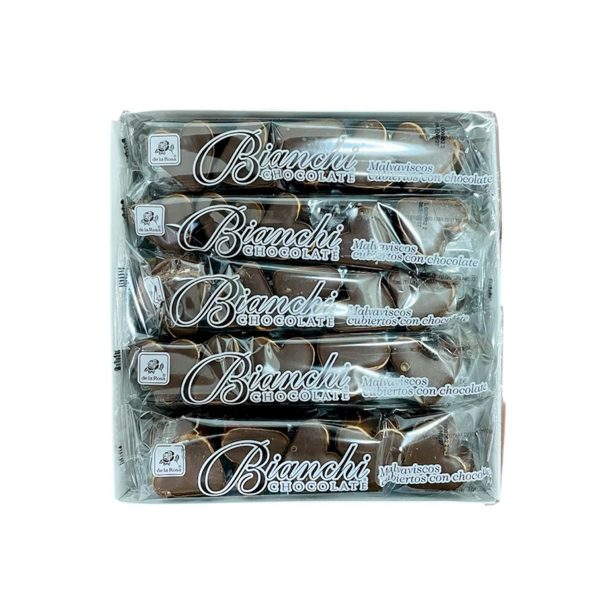 Bianchi Malvaviscos En Forma De Corazon Cubierto De Chocolate 50 Piezas