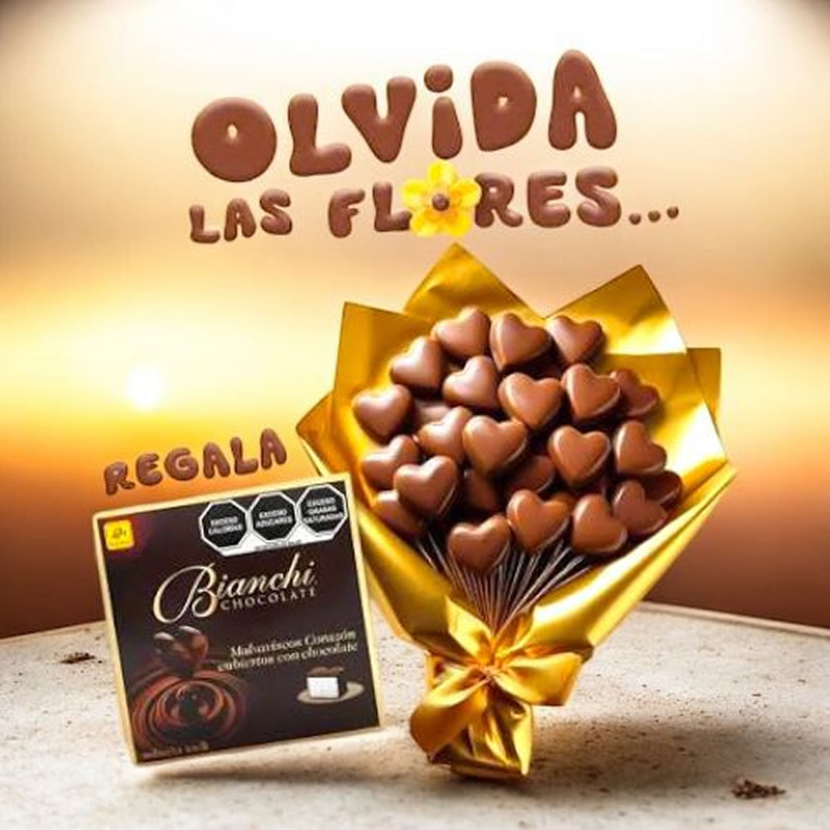 Bianchi Malvaviscos En Forma De Corazon Cubierto De Chocolate 50 Piezas