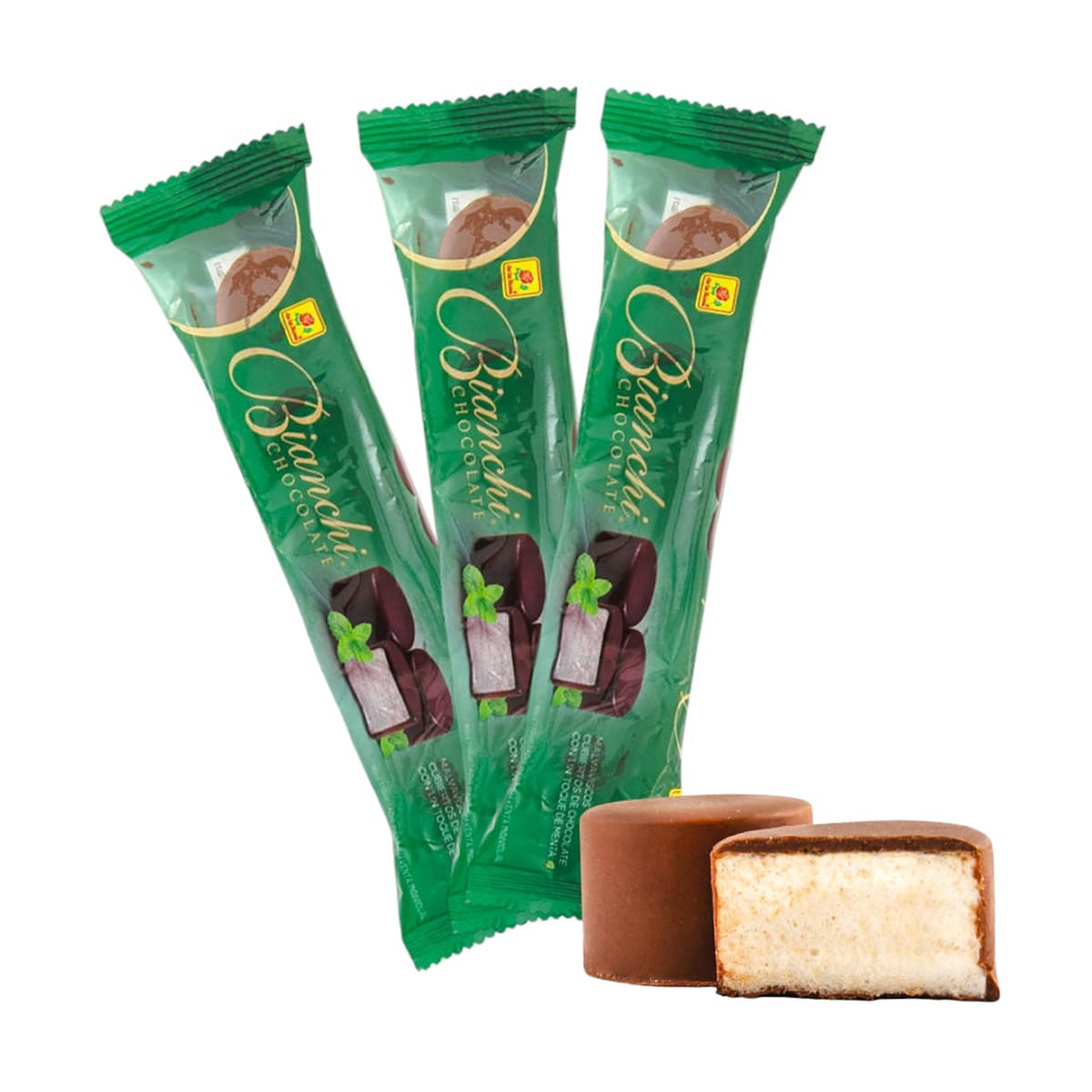 Bianchi Malvaviscos Cubiertos De Chocolate Con Menta De La Rosa 50Pzas