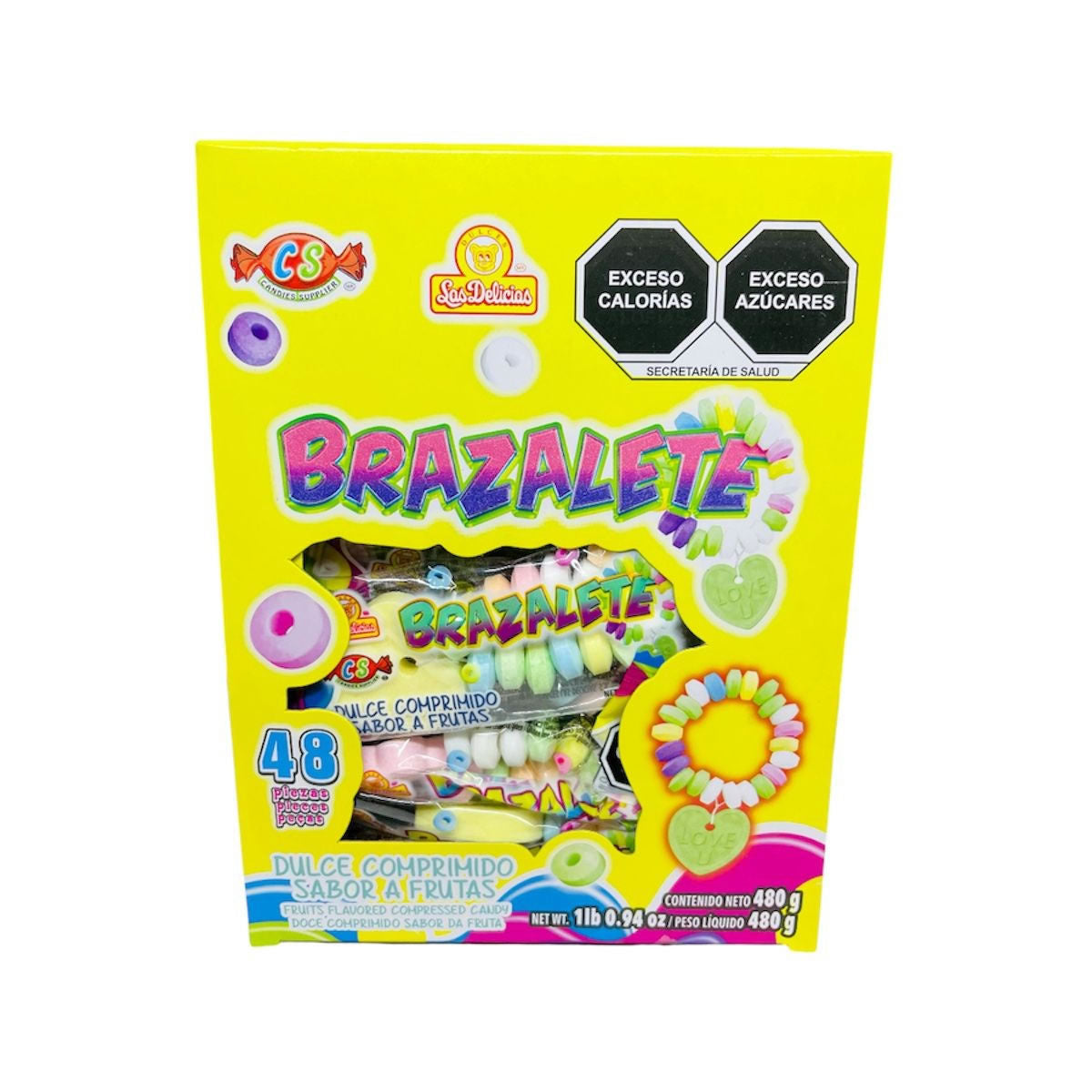 Las Delicias Brazalete Sabor Frutal 48Pz 480gr