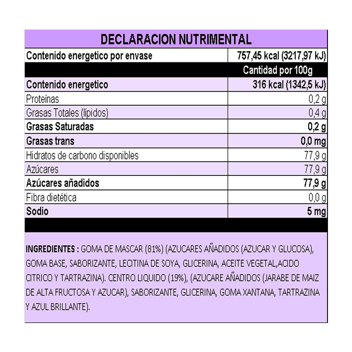 Bubbalo Goma De Mascar Con Centro Liquido Sabor Yerbabuena 47Pz