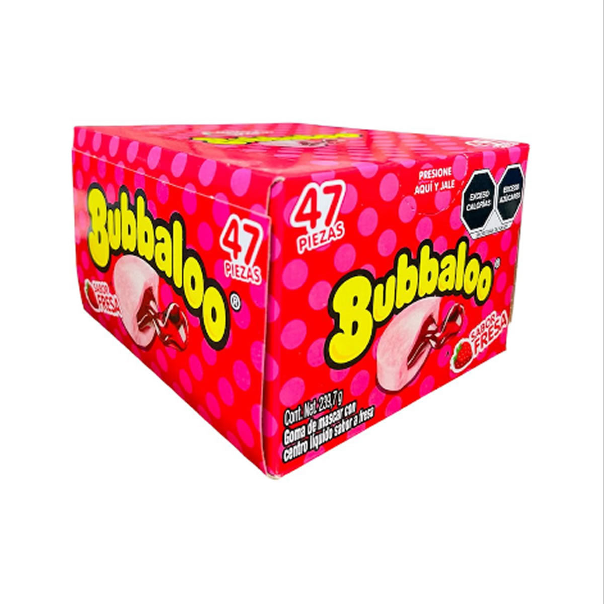 Bubbalo Goma De Mascar Con Centro Liquido Sabor Fresa 47Pz