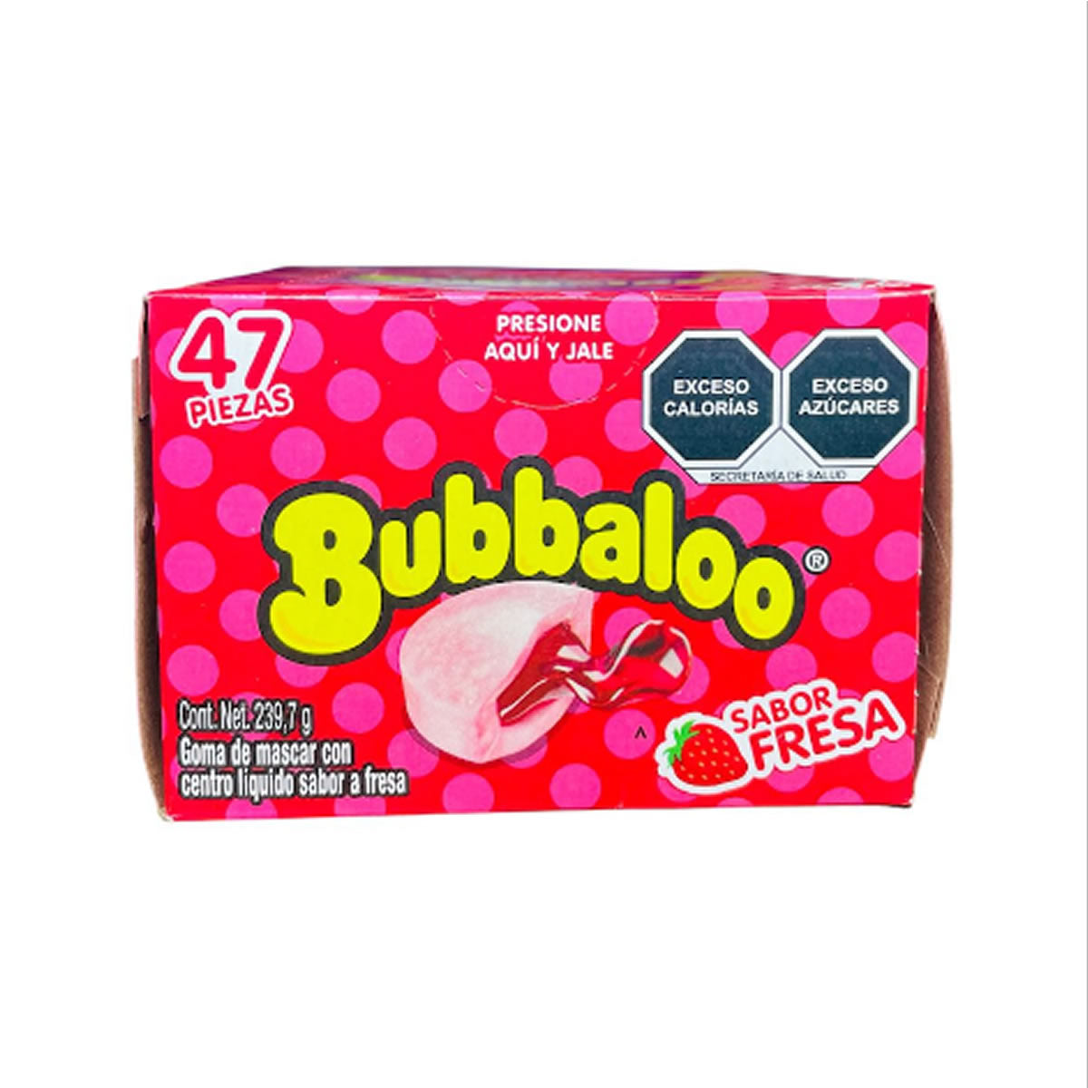 Bubbalo Goma De Mascar Con Centro Liquido Sabor Fresa 47Pz