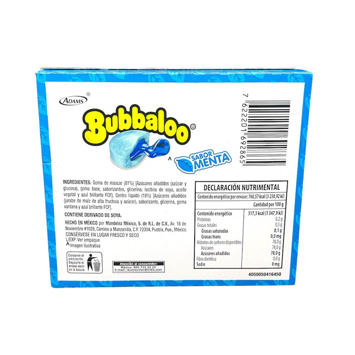 Bubbalo Goma De Mascar Con Centro Liquido Sabor Menta 47Pz
