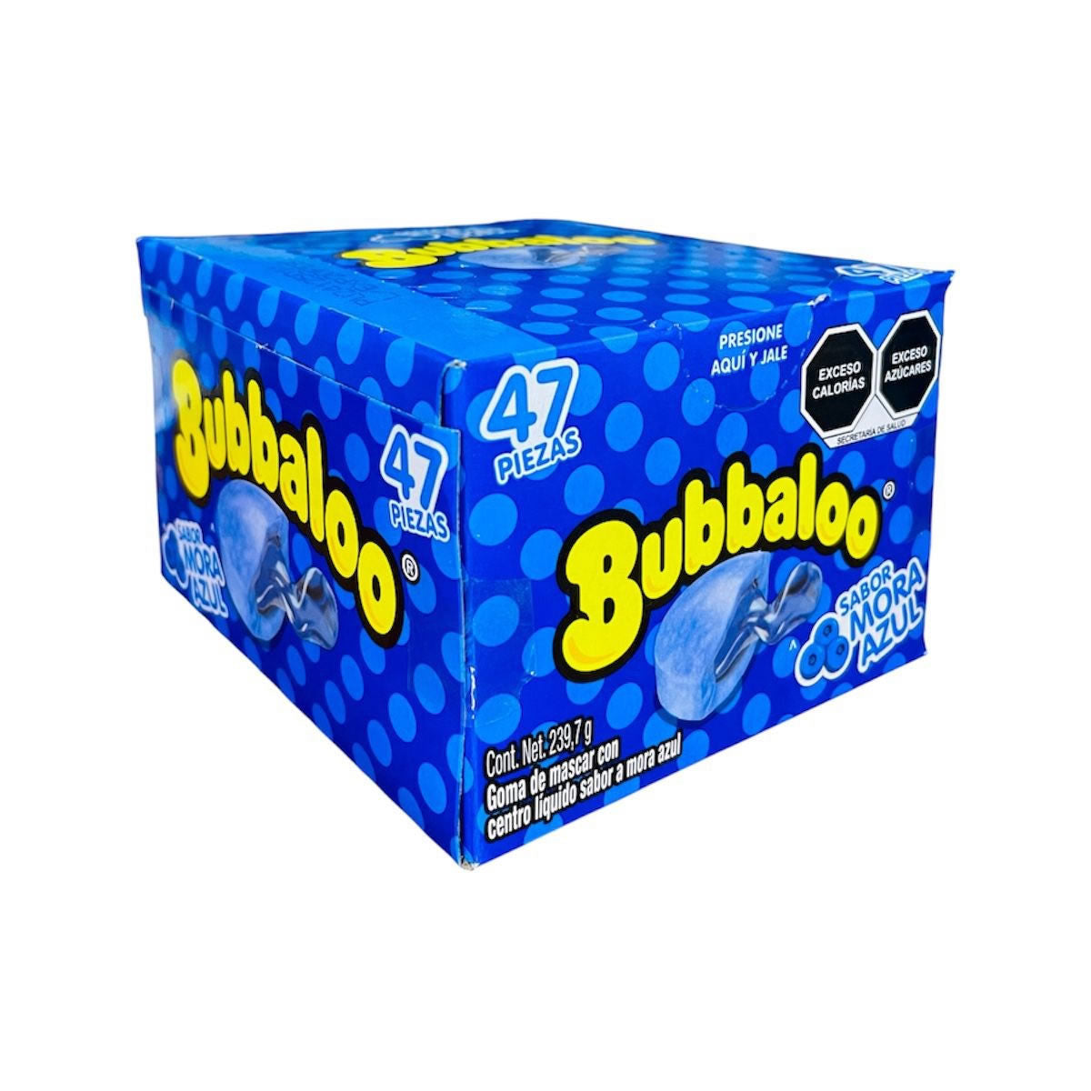 Bubbalo Goma De Mascar Con Centro Liquido Sabor Mora Azul 47Pz