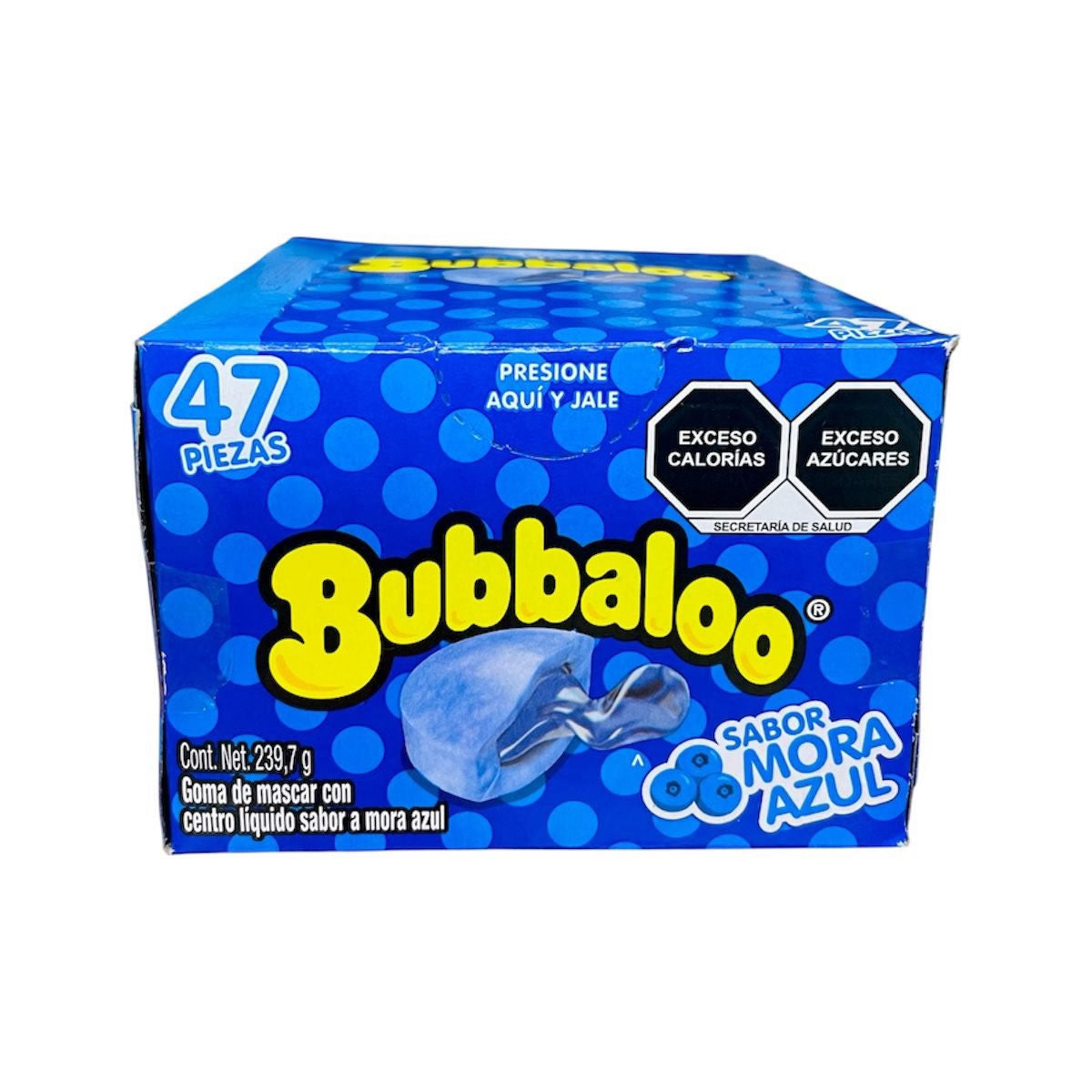 Bubbalo Goma De Mascar Con Centro Liquido Sabor Mora Azul 47Pz