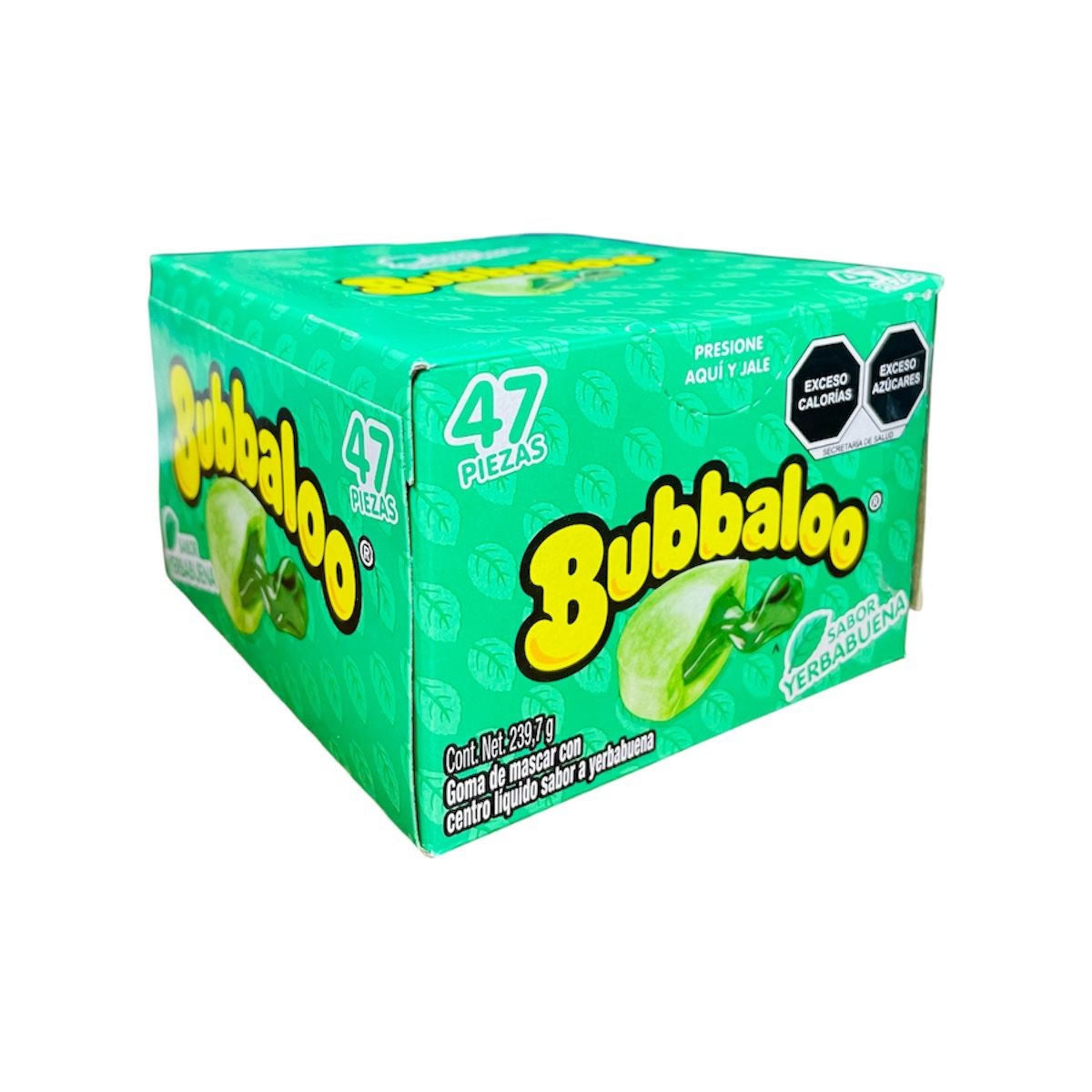 Bubbalo Goma De Mascar Con Centro Liquido Sabor Yerbabuena 47Pz