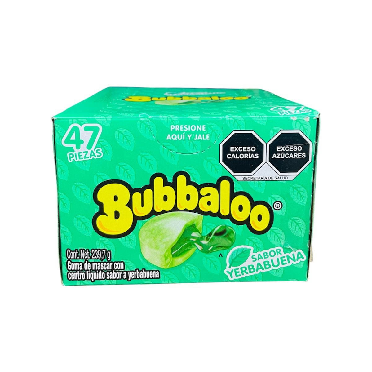 Bubbalo Goma De Mascar Con Centro Liquido Sabor Yerbabuena 47Pz