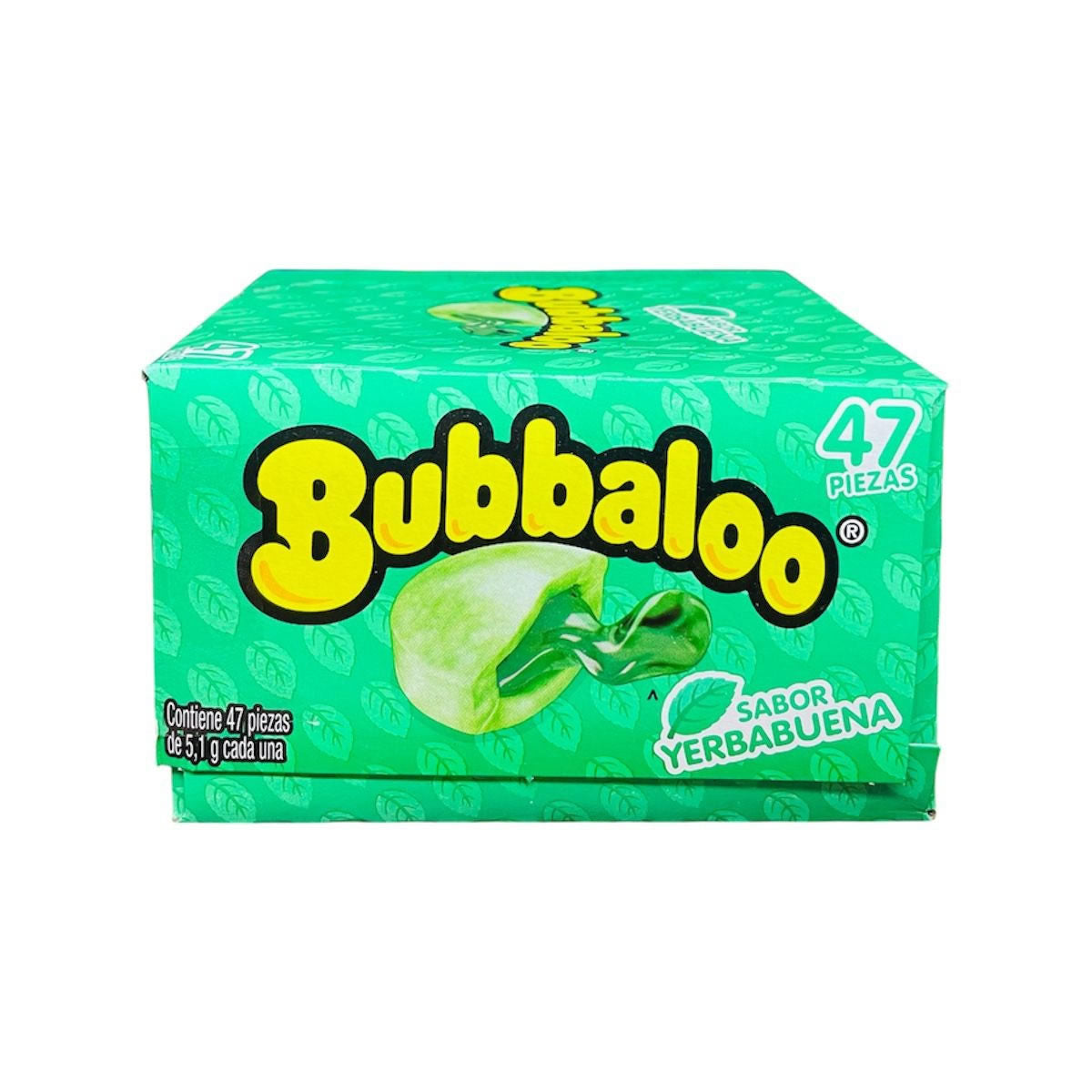 Bubbalo Goma De Mascar Con Centro Liquido Sabor Yerbabuena 47Pz