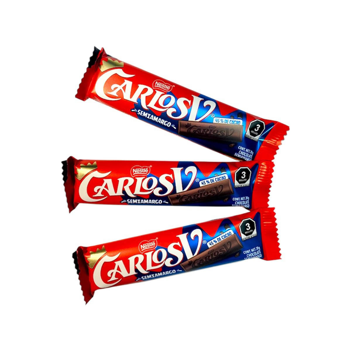 Carlos V Chocolate Semiamargo 45% Cacao 16 Piezas