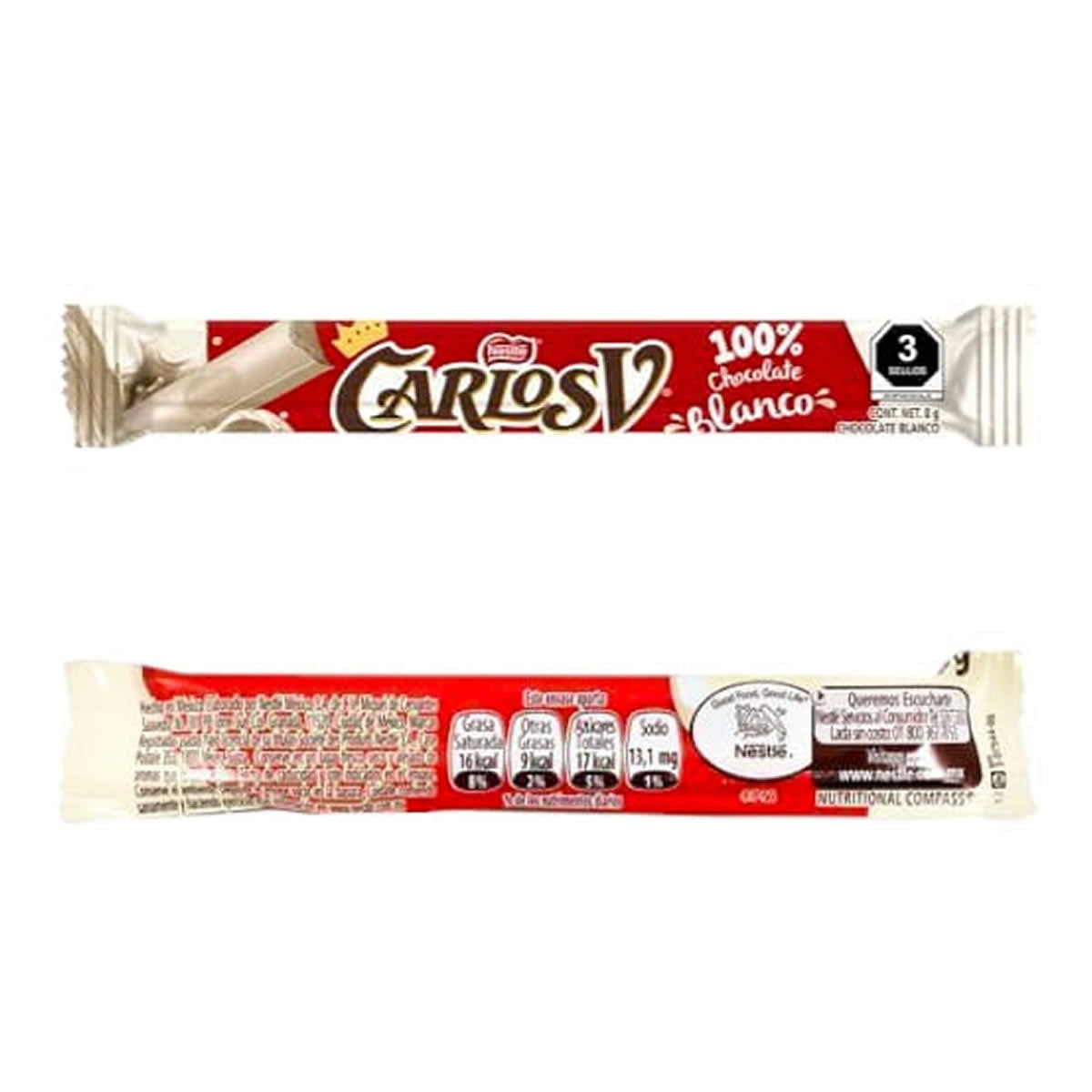 Carlos V Stick Chocolate Blanco 20 Piezas