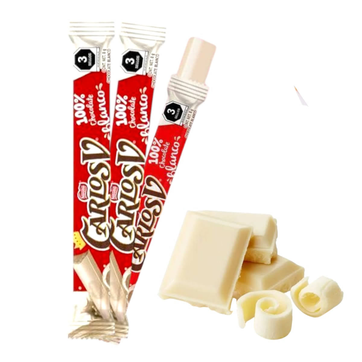 Carlos V Stick Chocolate Blanco 20 Piezas