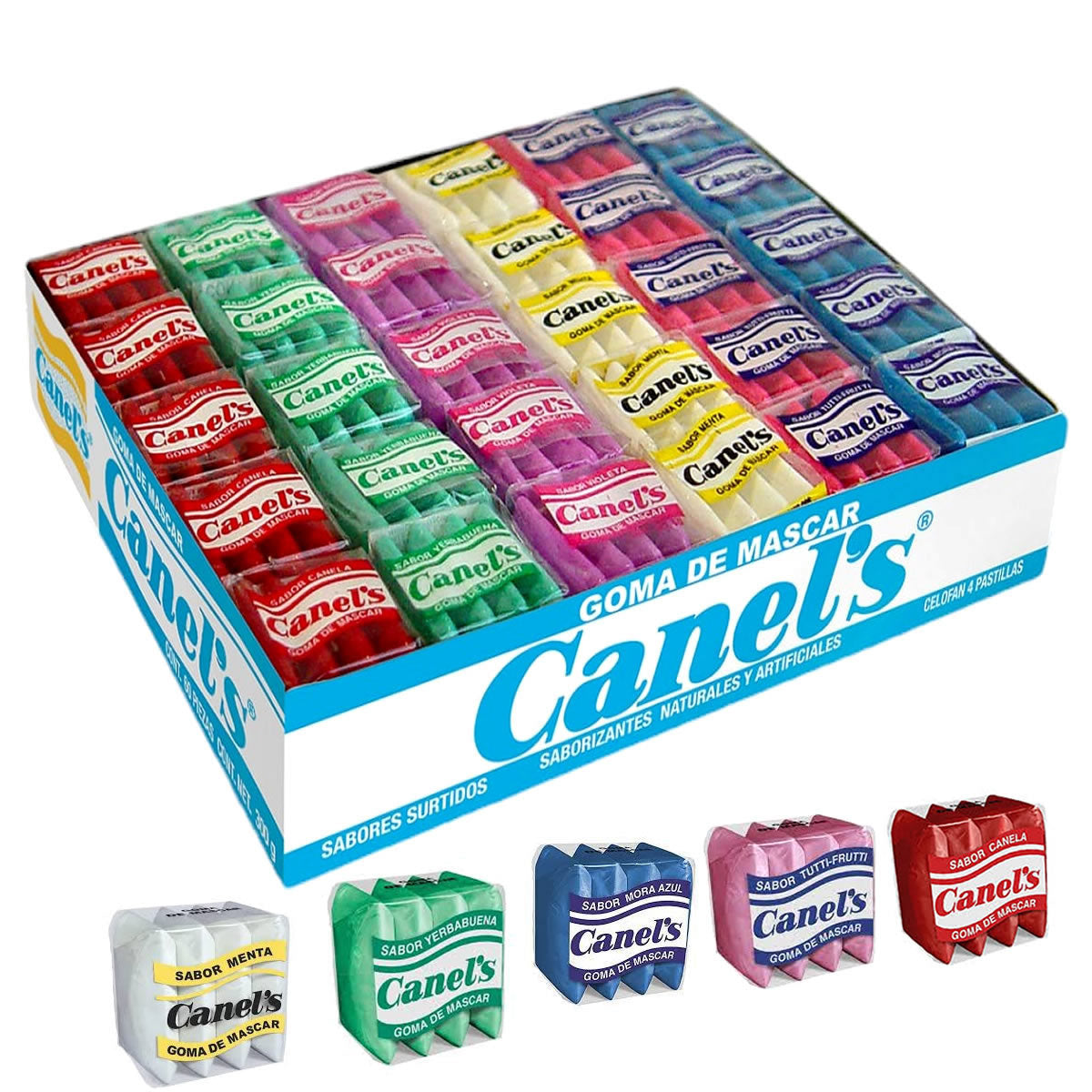 Chicle Canel's Celofan Goma De Mascar Sabores Surtidos 4's Con 60 Pzas