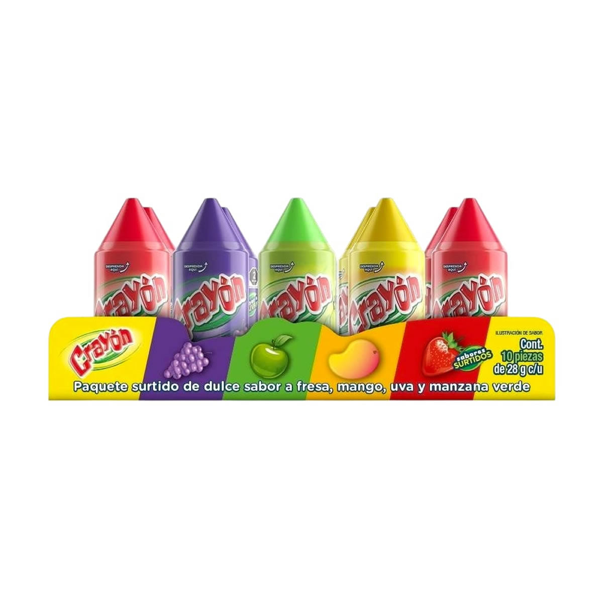 Crayon Surtido De Dulces 10Pz de 28g C/u