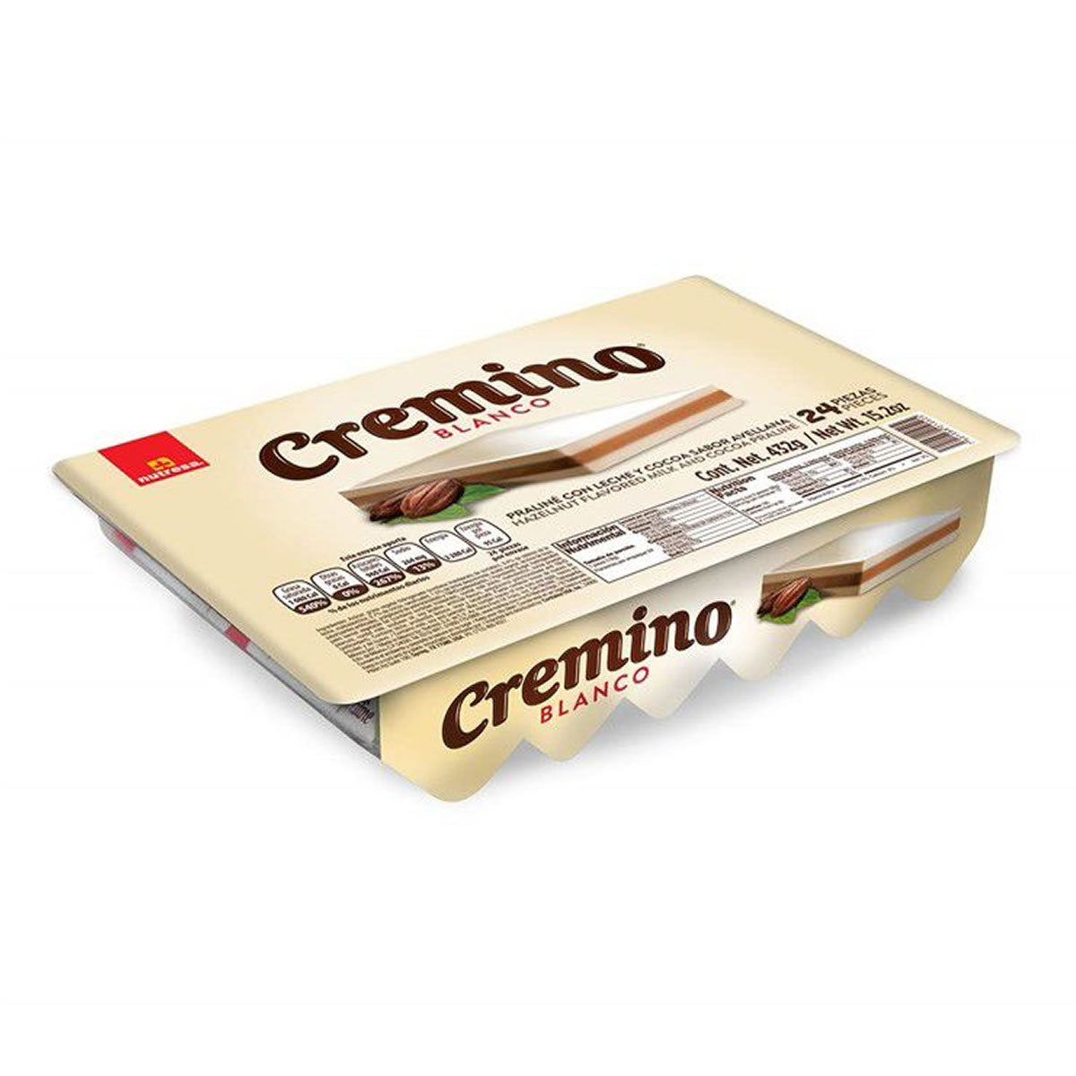 Cremino Tableta De Chocolate Blanco, Avellana Y Cocoa 24