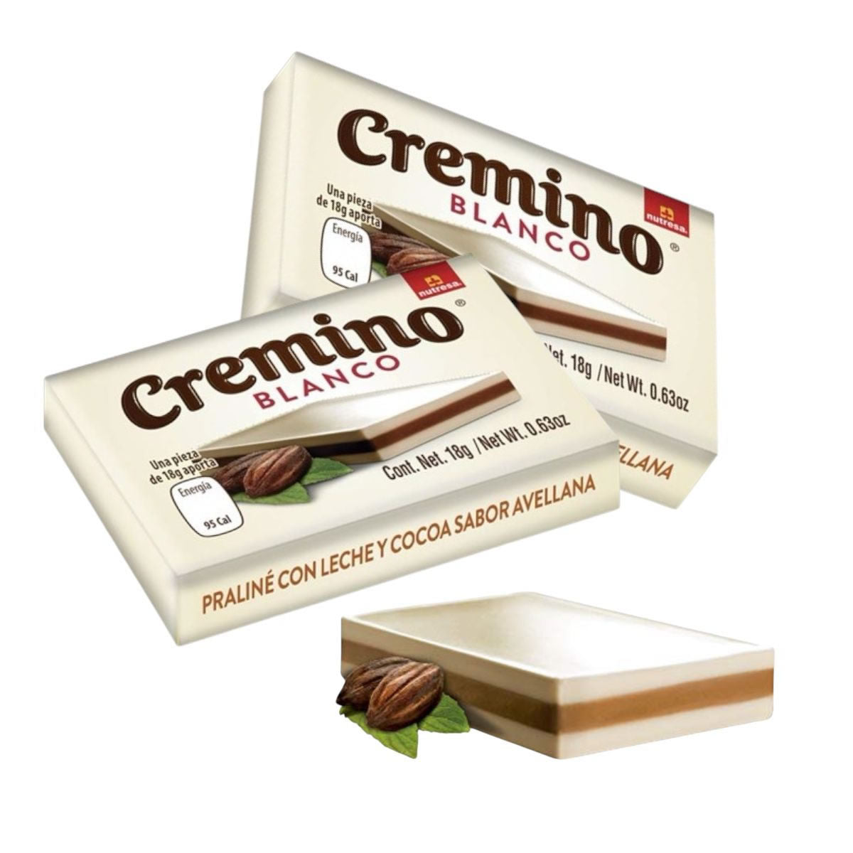 Cremino Tableta De Chocolate Blanco, Avellana Y Cocoa 24
