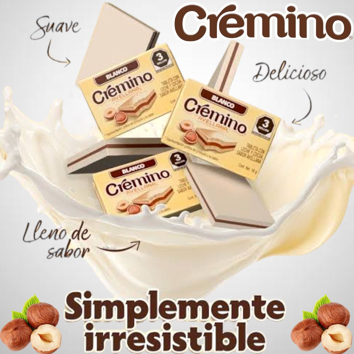 Cremino Tableta De Chocolate Blanco, Avellana Y Cocoa 24