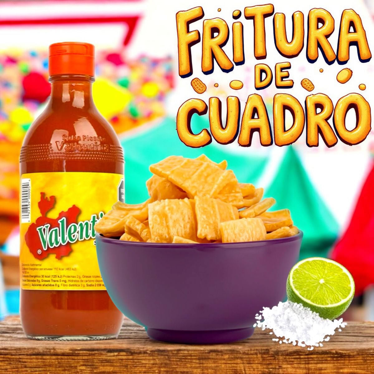 Fritura De Maiz En Forma De Cuadro Agranel Con Limon Y Sal 500gr