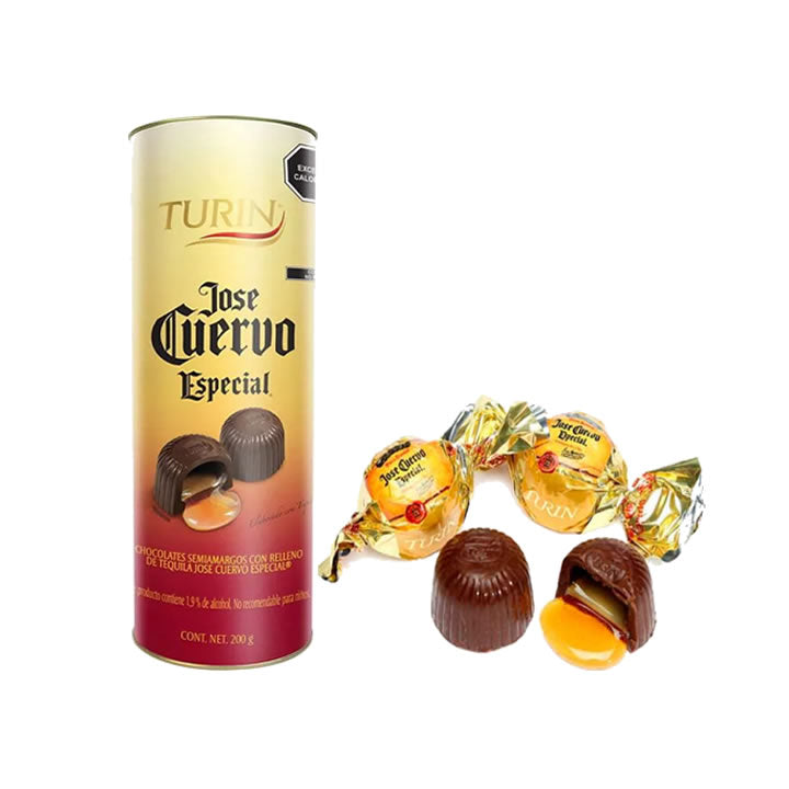thumbnail image 2 of Turin Premium Filled Chocolates – Jose Cuervo Tequila Flavor – 200g Tube (20 Pieces) 2 of 5