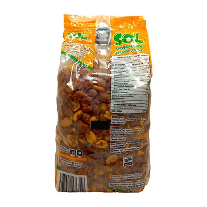 Sol Cacahuate Español Con Ajo Y Sal Botana 900g