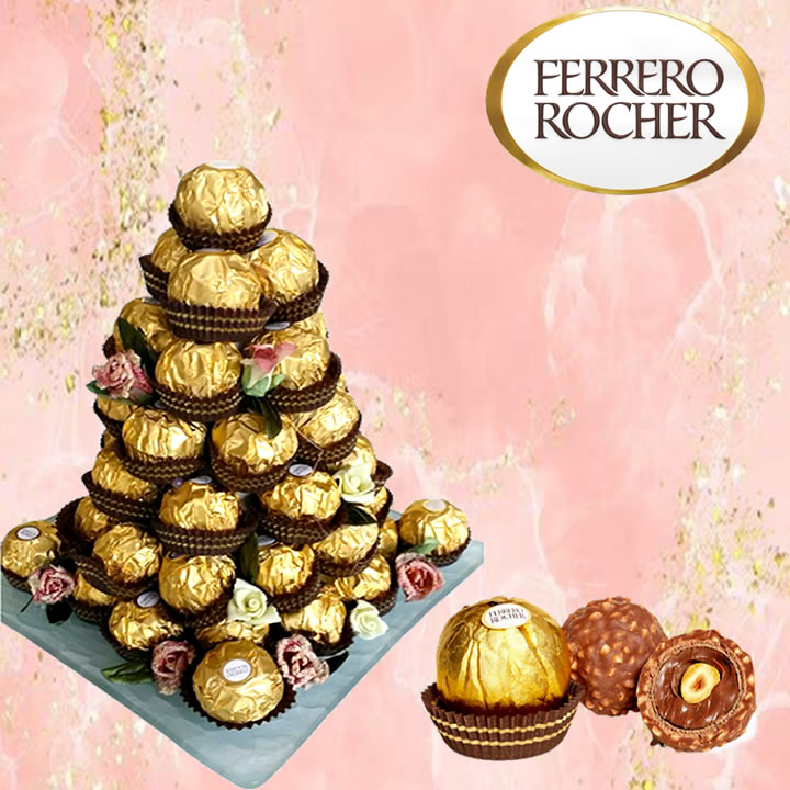 Ferrero Rocher Chocolate Con Galleta Cubierta Con Trozos De Avellana 16 Piezas
