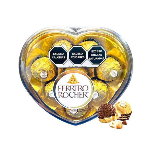 Ferrero Rocher En Forma De Corazon Chocolate Con Galleta Cubierta Con Trozos De Avellana 8 Piezas 100Gr