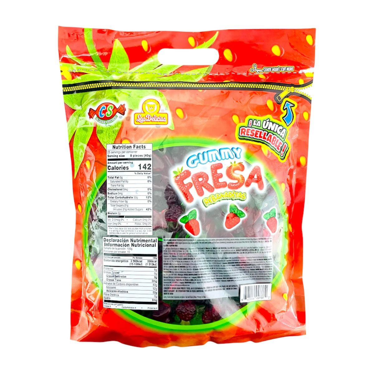 Las Delicias Gummys Fresa Rebanaditas Sabor Fresa 1Kg