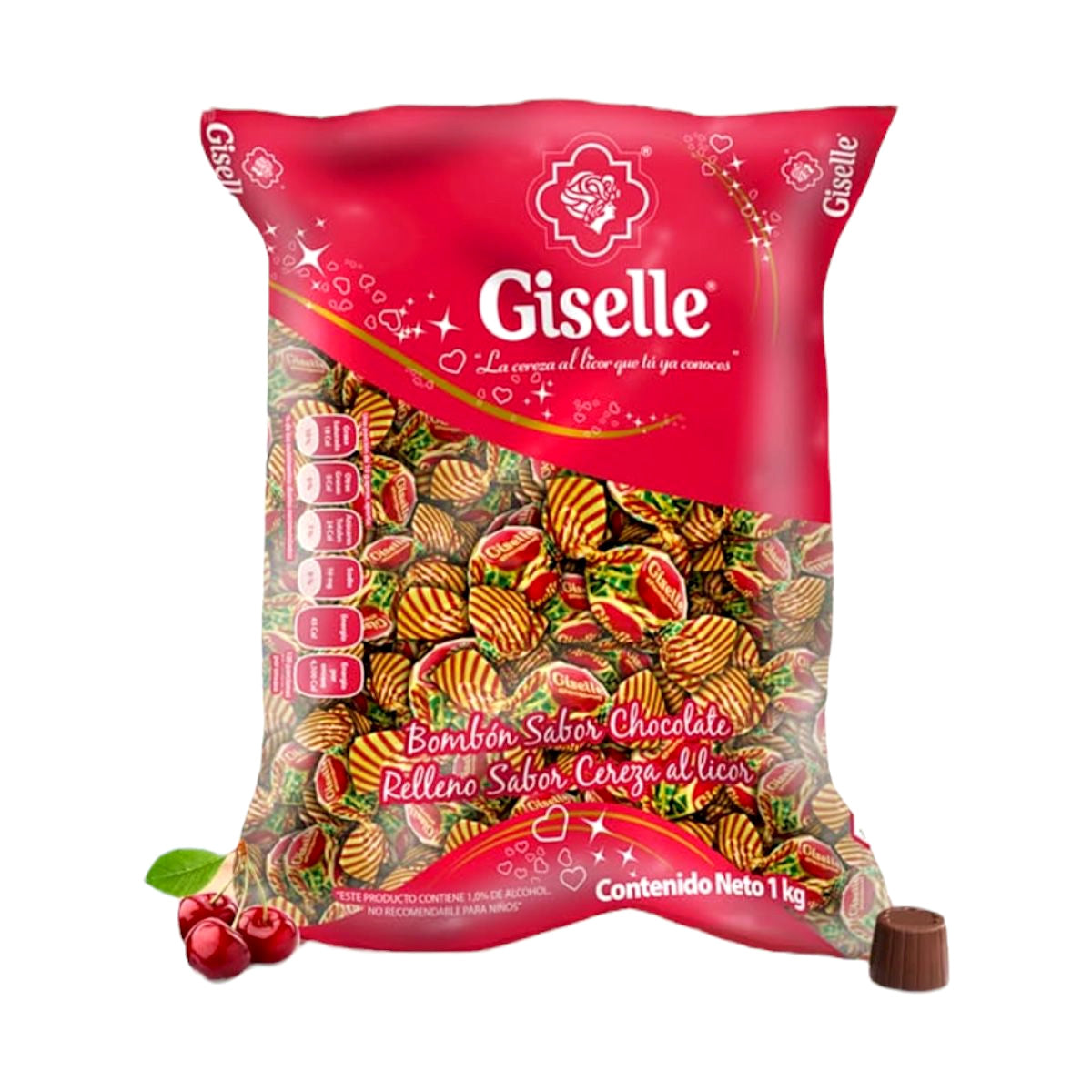 Giselle Bombon Sabor Chocolate Relleno Sabor Cereza Al Licor 1Kg