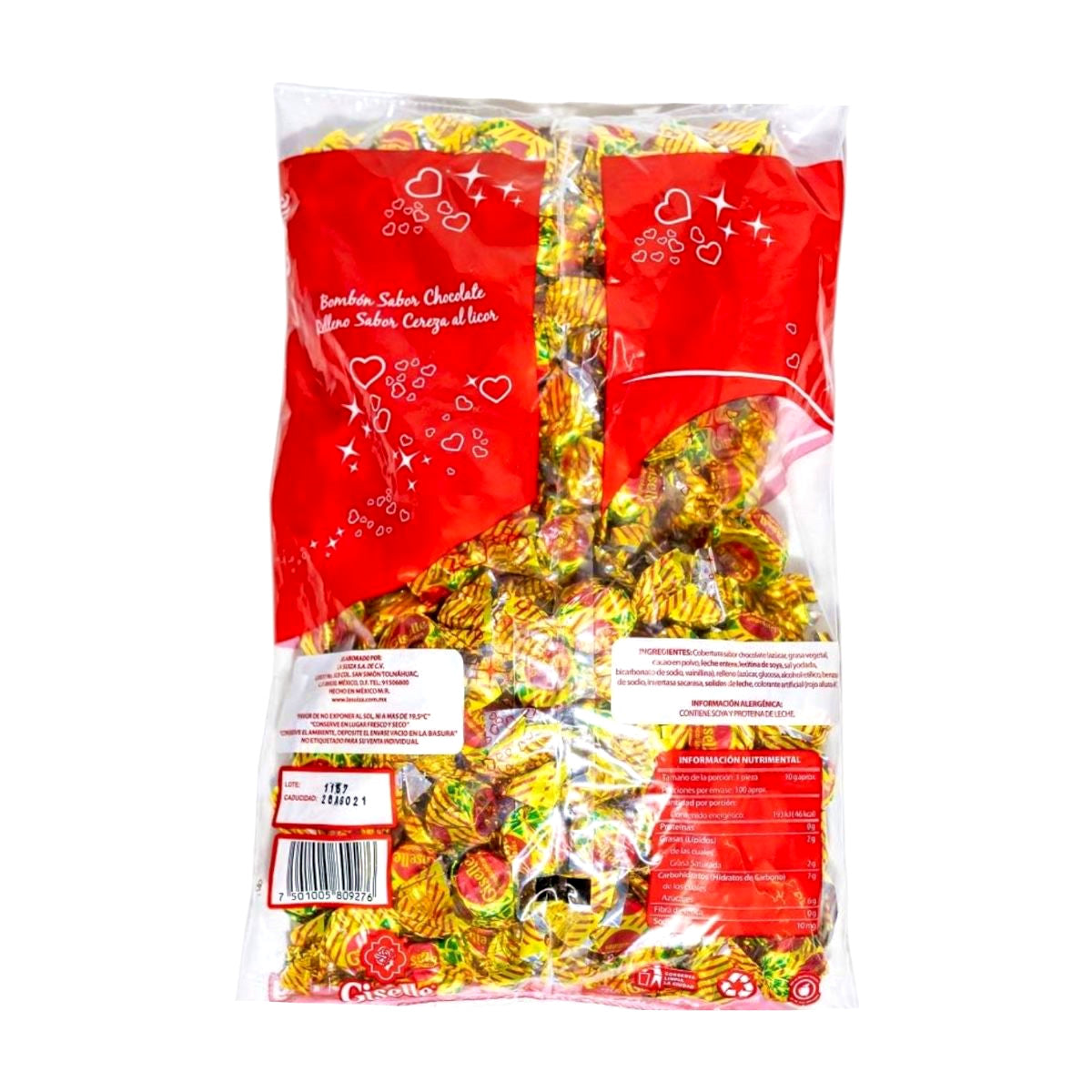 Giselle Bombon Sabor Chocolate Relleno Sabor Cereza Al Licor 1Kg